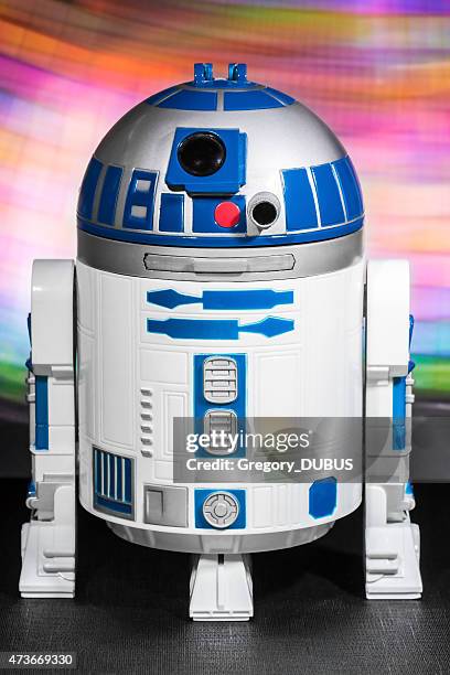 r2-d2 robot toy from star wars saga movie - lego star wars stockfoto's en -beelden