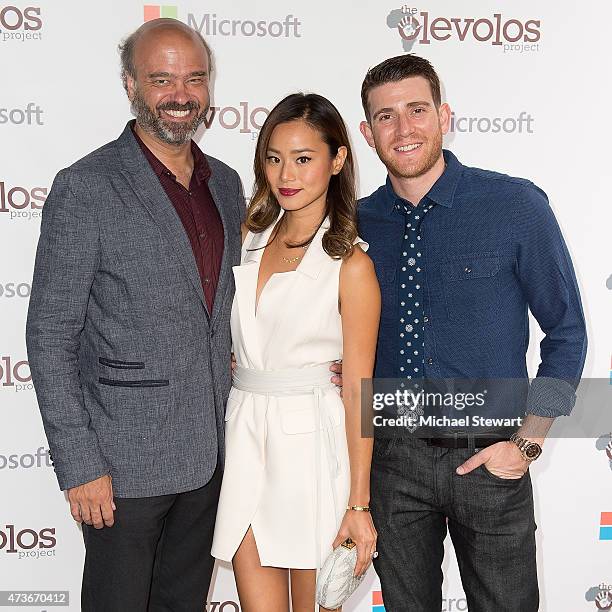 Actors Scott Adsit, Jamie Chung and Bryan Greenberg attend the 4th Annual Olevolos Project Brunch at Gallow Green at the McKittrick Hotel on May 16,...