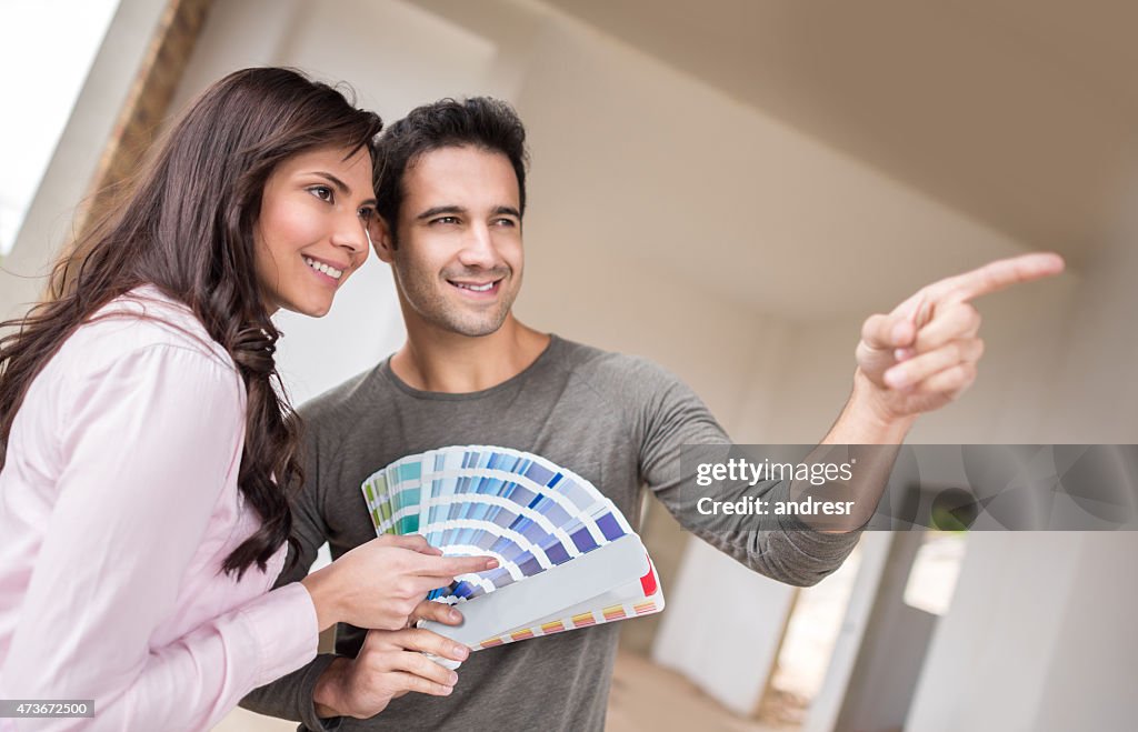 Paar Gemälde der Haus und wählen Sie die Farben