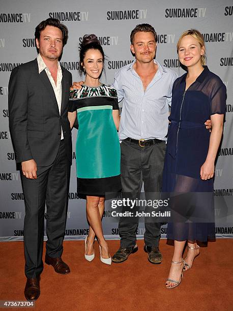 Cast of "Rectify", actorsÊAden Young, Abigail Spencer, Clayne Crawford and Adelaide Clemens attend SundanceTV's presentation of Panel Discussions...