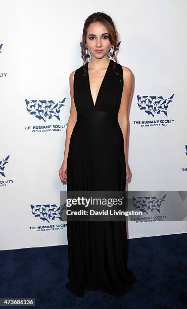 Actress Haley Pullos attends the Humane Society of the United States' Los Angeles Benefit gala at the Regent Beverly Wilshire Hotel on May 16, 2015...