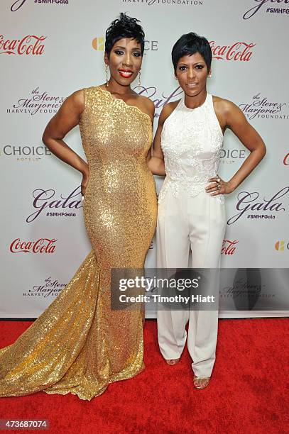 Karli Harvey and Tamron Hall attend the Steve & Marjorie Harvey Foundation Gala on May 16, 2015 in Chicago, Illinois.