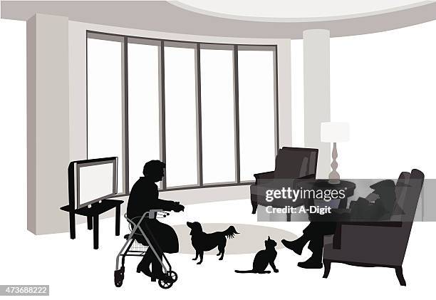 senior's condominium - old carpets stock illustrations