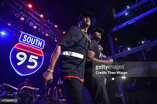 Jay-Z and Memphis Bleek perform during TIDAL X: Jay-Z B-sides in NYC on May 16, 2015 in New York City.