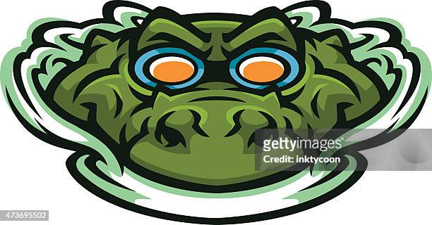 gator schwimmen team - alligator stock-grafiken, -clipart, -cartoons und -symbole