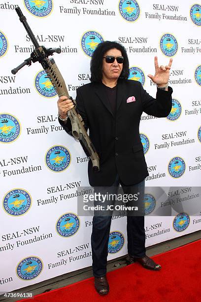 Gene Simmons attends the SEAL-NSW family foundation 2nd annual dinner gala at USS Iowa on May 16, 2015 in San Pedro, California.