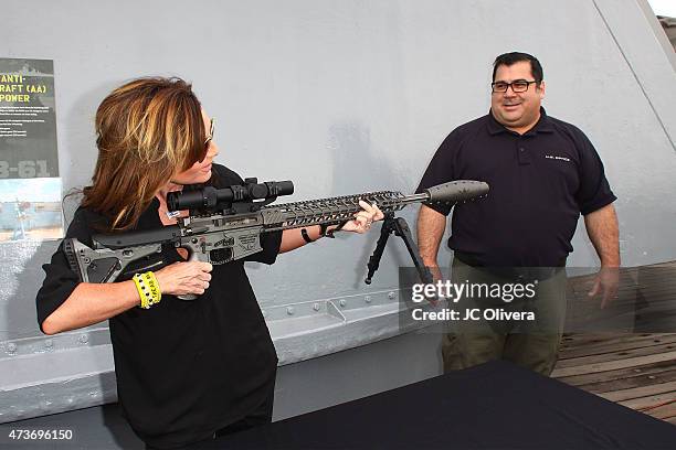 Sarah Palin attends the SEAL-NSW family foundation 2nd annual dinner gala at USS Iowa on May 16, 2015 in San Pedro, California.