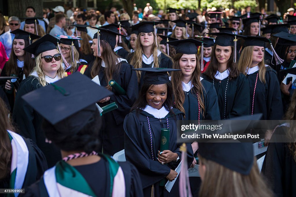 The final commencement ceremony at Sweet Briar College, a women's liberal arts college in southwest Virgina. The school is closing this summer due to funding shortfall.