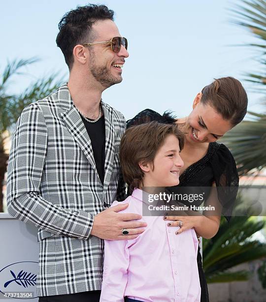 Amir Tessler, Gilad Kahana and Natalie Portman attend the "A Tale Of Love And Darkness" Photocall during the 68th annual Cannes Film Festival on May...