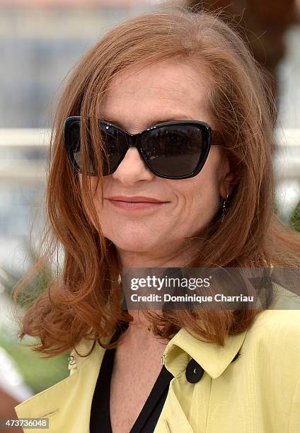 Actress Isabelle Huppert attends the "Asphalte" Photocall during the 68th annual Cannes Film Festival on May 17, 2015 in Cannes, France.