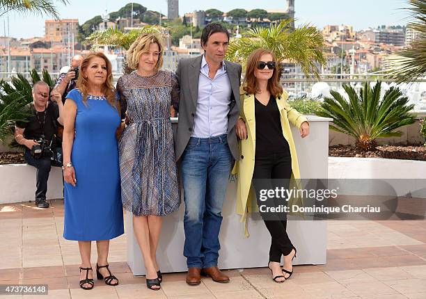 Actresses Tassadit Mandi, Valeria Bruni Tedeschi, director Samuel Benchetrit and actress Isabelle Huppert attend the "Asphalte" Photocall during the...