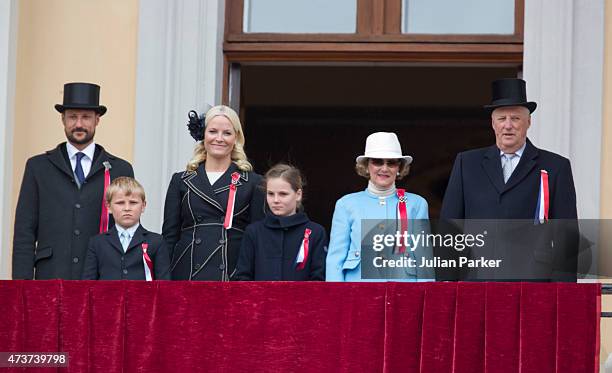 Crown Prince Haakon of Norway, Prince Sverre Magnus, Crown Princess Mette-Marit of Norway, Princess Ingrid Alexandra, Queen Sonja and King Harald of...