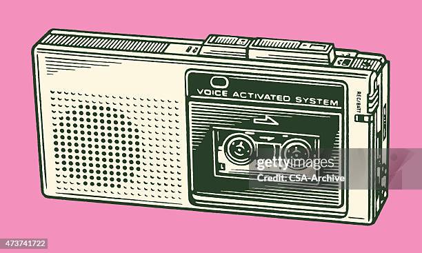 voice recorder - tape recorder stock illustrations