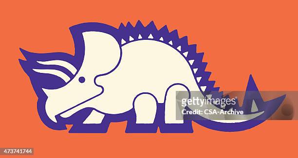 ilustraciones, imágenes clip art, dibujos animados e iconos de stock de triceratops dinosaurio - triceratops