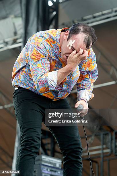 Sam Herring of Future Islands performs on May 16, 2015 in Gulf Shores, Alabama.