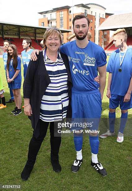 Pauline Quirke and Charlie Quirke attend the Charity football match in aid of St Joseph's Hospice and Haven House Children's Hospice at Leyton Orient...