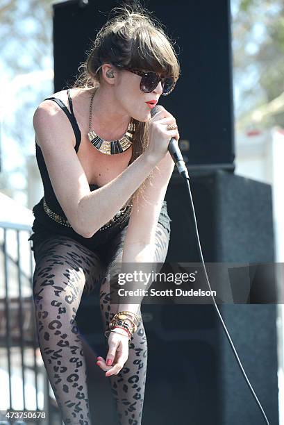 Singer Lizy Ryan of Big Data performs onstage at Irvine Meadows Amphitheatre on May 16, 2015 in Irvine, California.