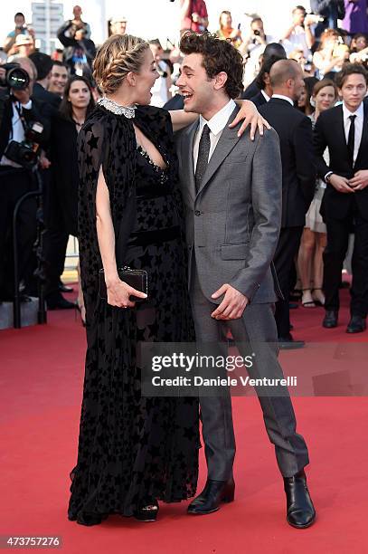 Sienna Miller and Xavier Dolan attend the "Carol" Premiere during the 68th annual Cannes Film Festival on May 17, 2015 in Cannes, France.