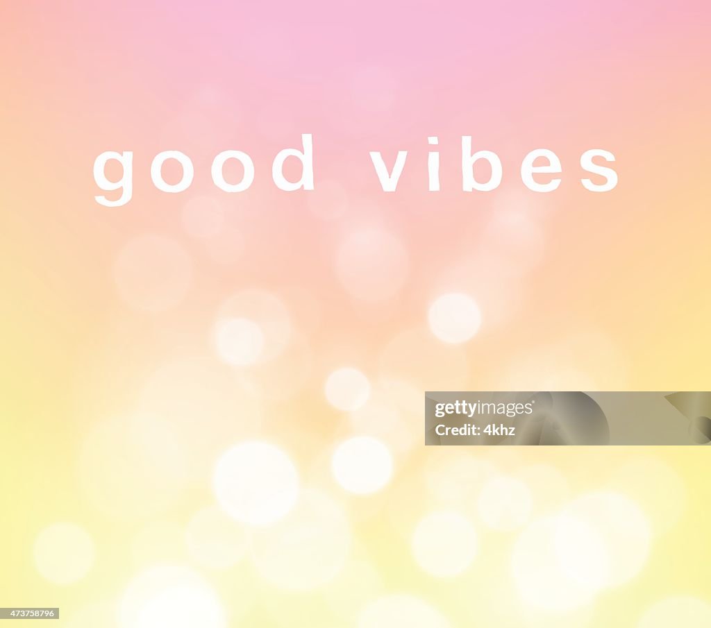 Good Vibes Stock Vector Background Motivation Text Bokeh