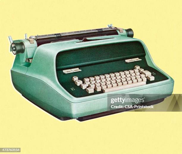 vintage typewriter - typewriter stock illustrations