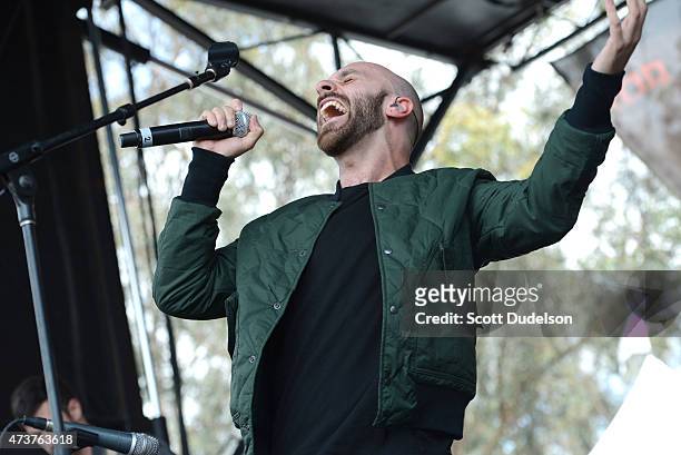 Singer Sam Harris of X-Ambassadors performs live onstage at Irvine Meadows Amphitheatre on May 16, 2015 in Irvine, California.