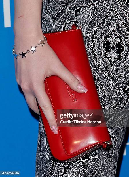 Elizabeth Stanton, fashion detail, attends the 3rd annual Nautica Oceana beach house party at Marion Davies Guest House on May 8, 2015 in Santa...