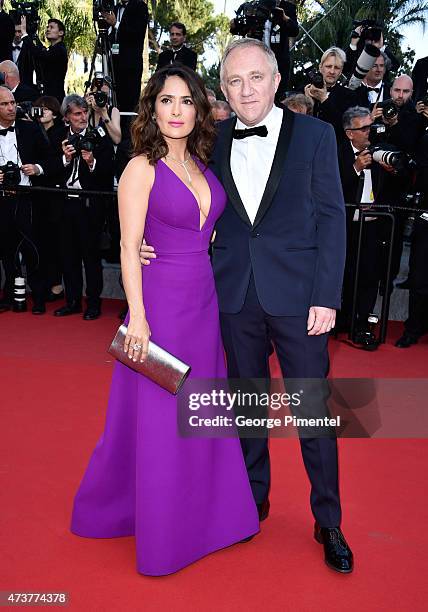 Salma Hayek and Francois-Henri Pinault attend the "Rocco And His Brothers" Premiere during the 68th annual Cannes Film Festival on May 17, 2015 in...