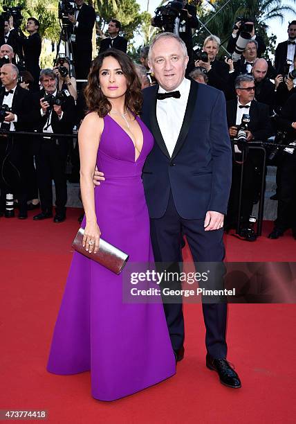 Salma Hayek and Francois-Henri Pinault attend the "Rocco And His Brothers" Premiere during the 68th annual Cannes Film Festival on May 17, 2015 in...