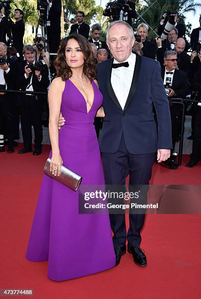 Salma Hayek and Francois-Henri Pinault attend the "Rocco And His Brothers" Premiere during the 68th annual Cannes Film Festival on May 17, 2015 in...