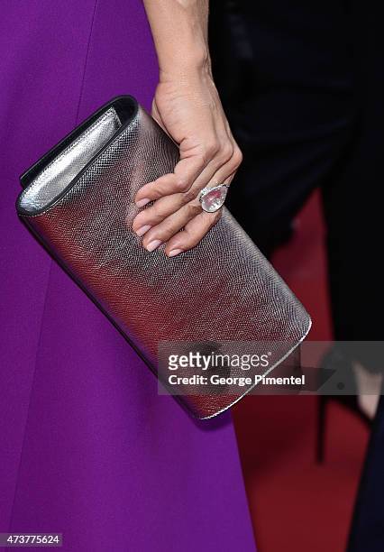 Salma Hayek, bag detail at the "Rocco And His Brothers" Premiere during the 68th annual Cannes Film Festival on May 17, 2015 in Cannes, France.