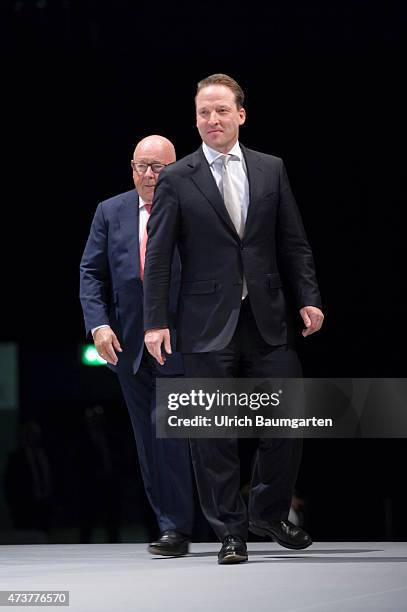 Annual Stockholders' Meeting of LANXESS AG in Cologne. Matthias Zachert, CEO of LANXESS AG and Dr. Rolf Stromberg, Chairman of Supervisory Board.