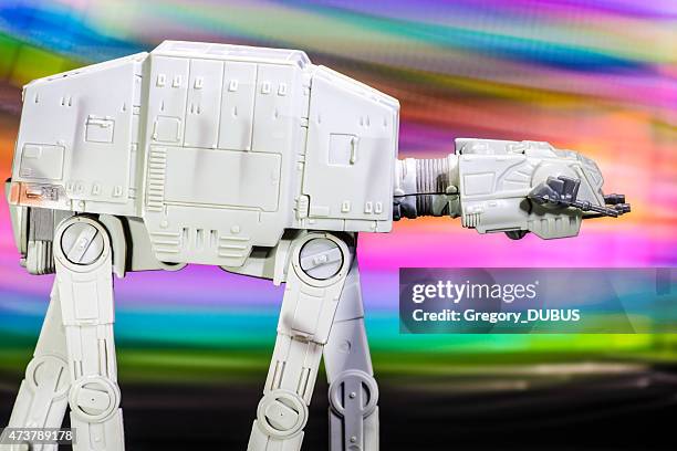 at-at vehicle starfighter spaceship toy from star wars saga movie - lego star wars stockfoto's en -beelden