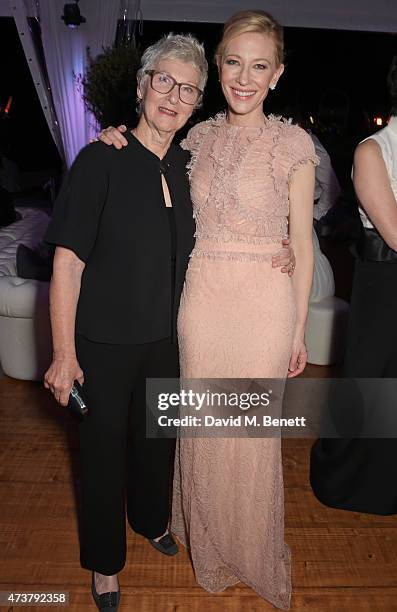 Actress Cate Blanchett and mother June Blanchett attend the "Carol" party hosted by Chopard and Grey Goose at Baoli Beach, Cannes Film Festival on...