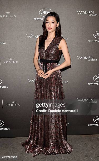 Gianna Jun attends the Kering Official Cannes Dinner at Place de la Castre on May 17, 2015 in Cannes, France.