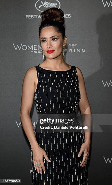 Salma Hayek attends the Kering Official Cannes Dinner at Place de la Castre on May 17, 2015 in Cannes, France.