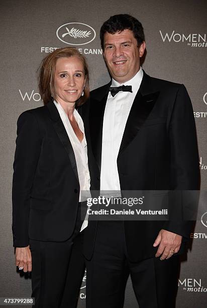 Jean-François Palus and wife attend the Kering Official Cannes Dinner at Place de la Castre on May 17, 2015 in Cannes, France.