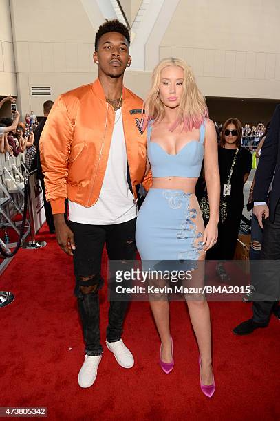 Player Nick Young and recording artist Iggy Azalea attend the 2015 Billboard Music Awards at MGM Grand Garden Arena on May 17, 2015 in Las Vegas,...