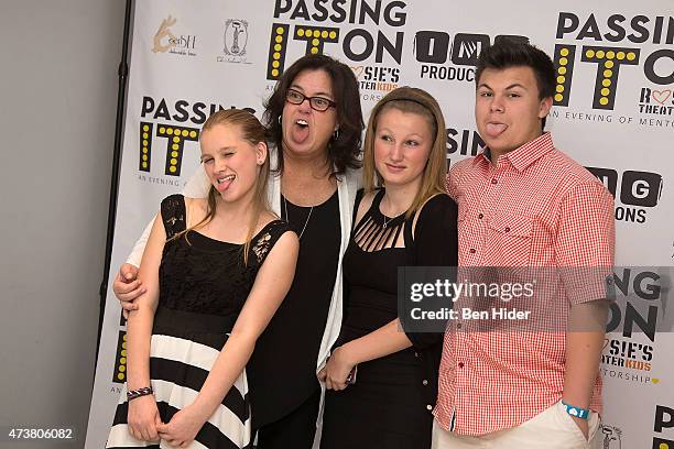 Vivienne Rose O'Donnell, Rosie O'Donnell, Chelsea Belle O'Donnell and Blake Christopher O'Donnell attend the 5th Annual Rosie's Theater Kids Spring...