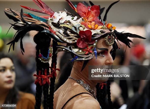 Drag Queens during the inaugural RuPauls DragCon at the Los Angeles Convention Center, California on May 17, 2015. The two-day event features over...