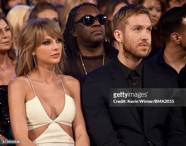 Musician Taylor Swift and musician Calvin Harris attend the 2015 Billboard Music Awards at MGM Grand Garden Arena on May 17, 2015 in Las Vegas,...