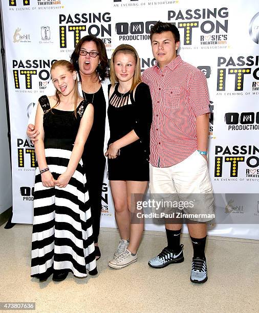 Vivienne Rose O'Donnell, Rosie O'Donnell, Chelsea Belle O'Donnell and Blake Christopher O'Donnell attend the 5th Annual Rosie's Theater Kids Spring...