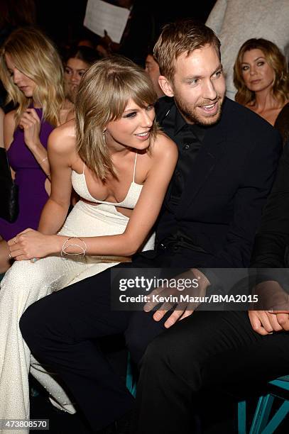 Recording artists Taylor Swift and Calvin Harris attend the 2015 Billboard Music Awards at MGM Grand Garden Arena on May 17, 2015 in Las Vegas,...