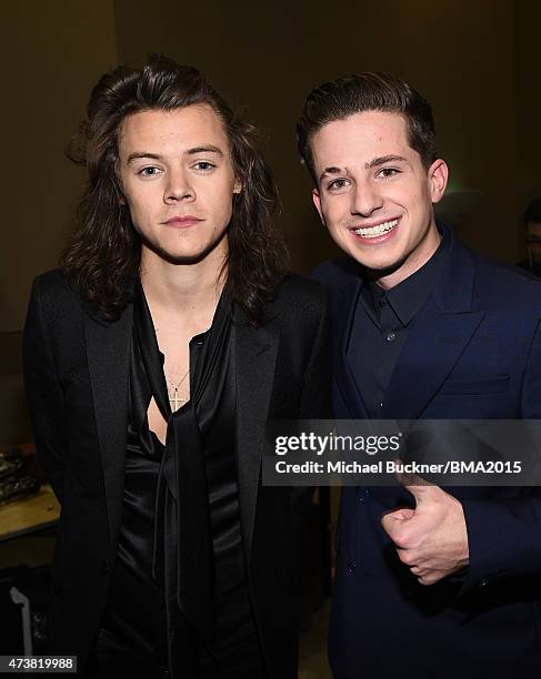 Recording artists Harry Styles of One Direction and Charlie Puth attend the 2015 Billboard Music Awards at MGM Grand Garden Arena on May 17, 2015 in...