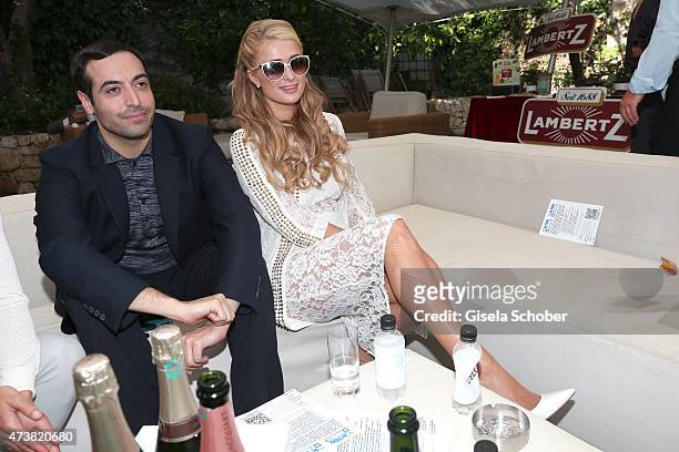 Mohammed Al Turki, Paris Hilton during the Hollywood Domino event at Villa Saint Georges on May 17, 2015 in Cannes City.