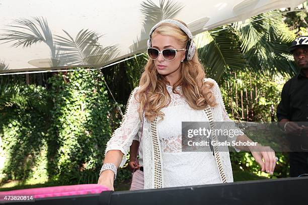 Paris Hilton during the Hollywood Domino event at Villa Saint Georges on May 17, 2015 in Cannes City.