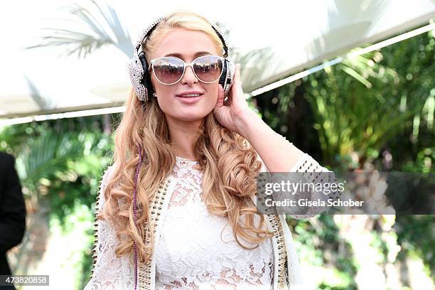 Paris Hilton during the Hollywood Domino event at Villa Saint Georges on May 17, 2015 in Cannes City.