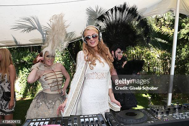 Paris Hilton during the Hollywood Domino event at Villa Saint Georges on May 17, 2015 in Cannes City.