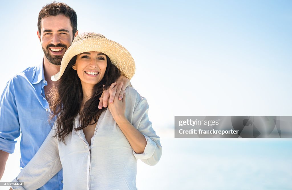 Happiness couple at the seaside
