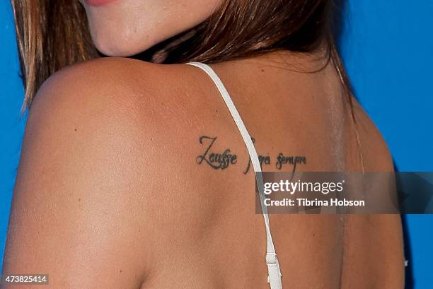 Briana Evigan, tattoo detail, attends the 3rd annual Nautica Oceana beach house party at Marion Davies Guest House on May 8, 2015 in Santa Monica,...