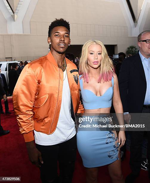 Player Nick Young and recording artist Iggy Azalea attend the 2015 Billboard Music Awards at MGM Grand Garden Arena on May 17, 2015 in Las Vegas,...